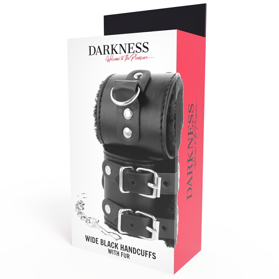 Darkness Bondage Schwarze, Verstellbare Lederhandschellen Mit Futter