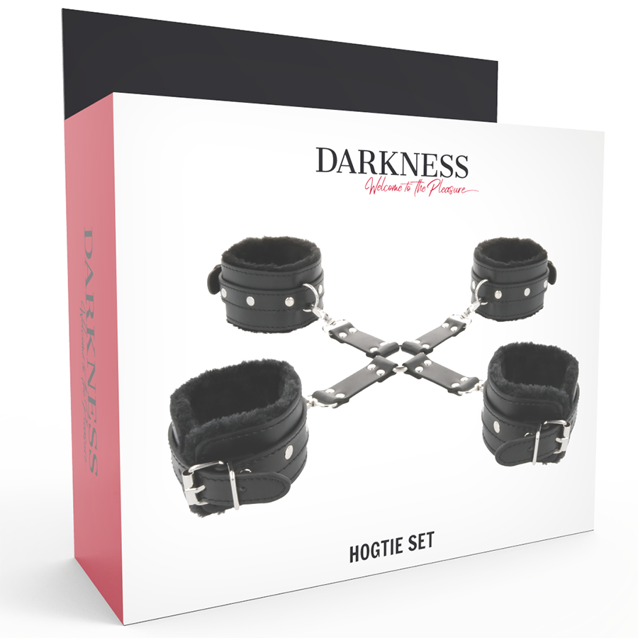 Darkness – Lederhandschellen für Füsse und Hände Schwarz