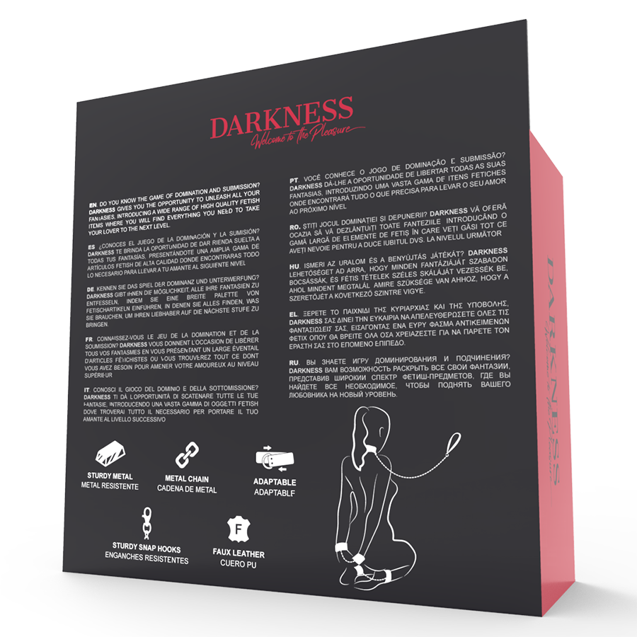 Darkness – Handschellen und Kragen aus Schwarzem Leder