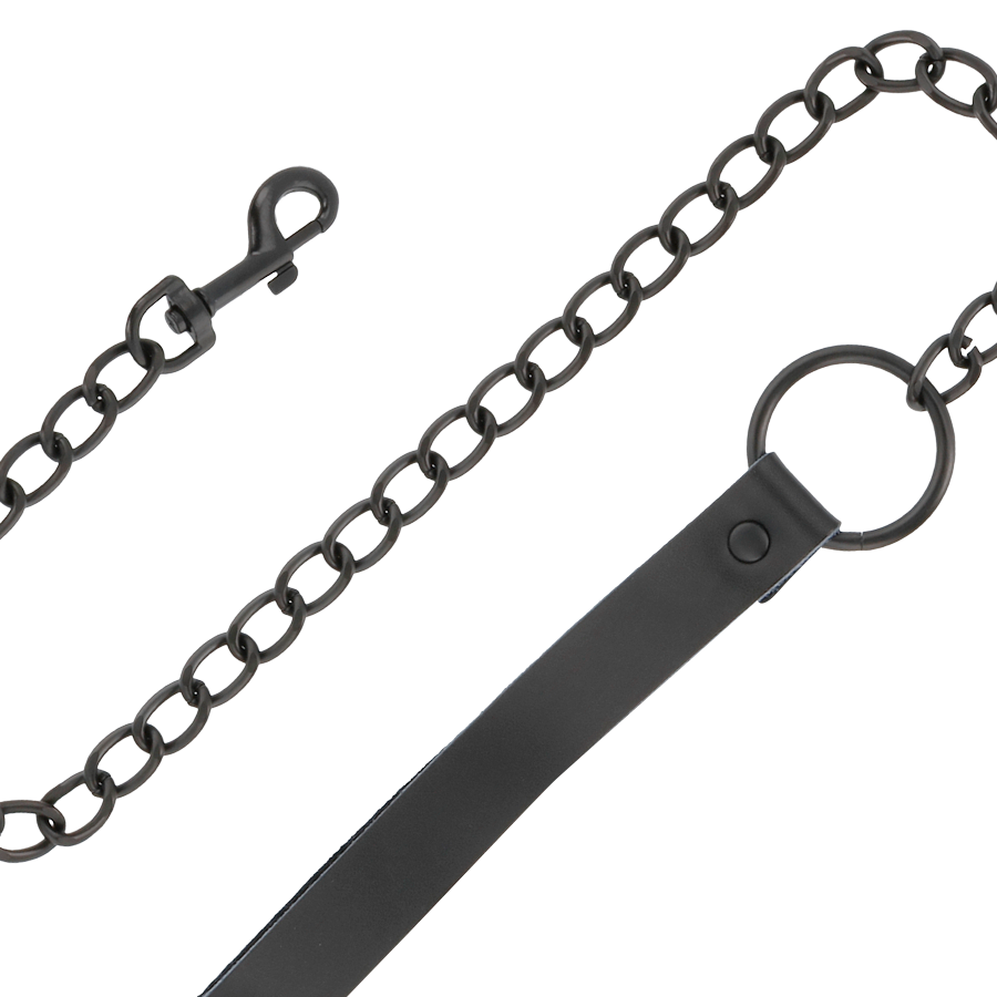 Darkness – Handschellen und Kragen aus Schwarzem Leder