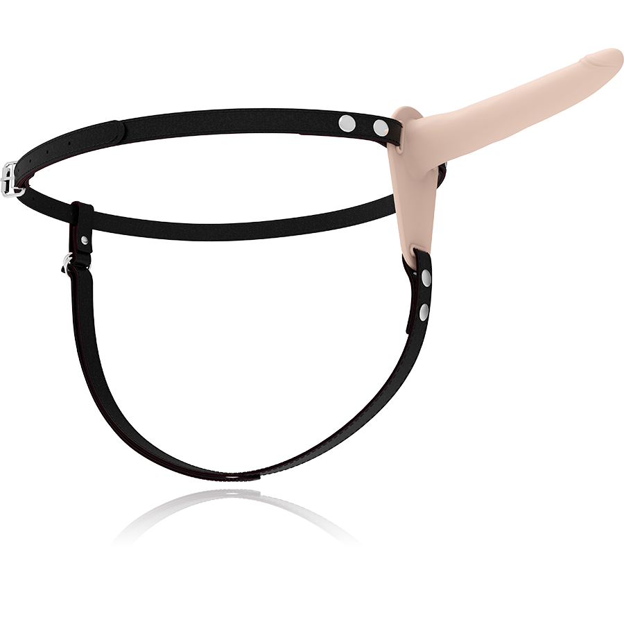 Fetish Submissive Harness Hautfarbenes Silikonvibrator 15 CM