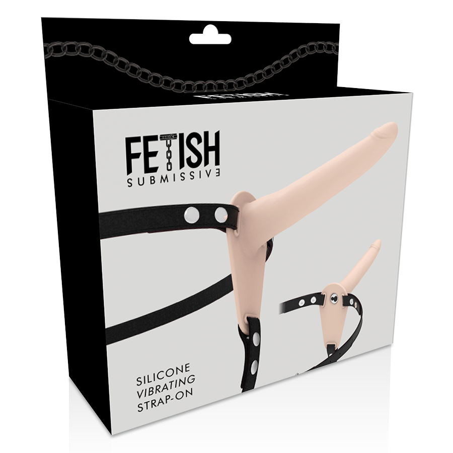 Fetish Submissive Harness Hautfarbenes Silikonvibrator 15 CM