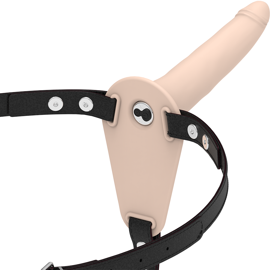 Fetish Submissive Harness Hautfarbenes Silikonvibrator 15 CM