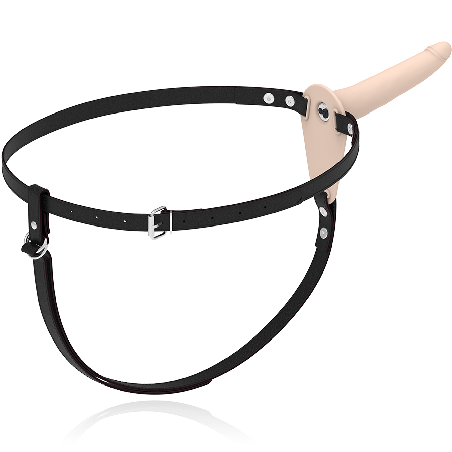 Fetish Submissive Harness Hautfarbenes Silikonvibrator 15 CM