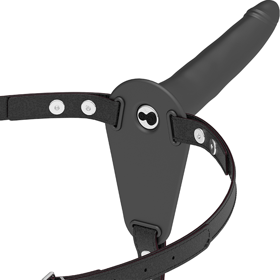 Fetish Submissive Harness Schwarzer Silikonvibrator 15 CM