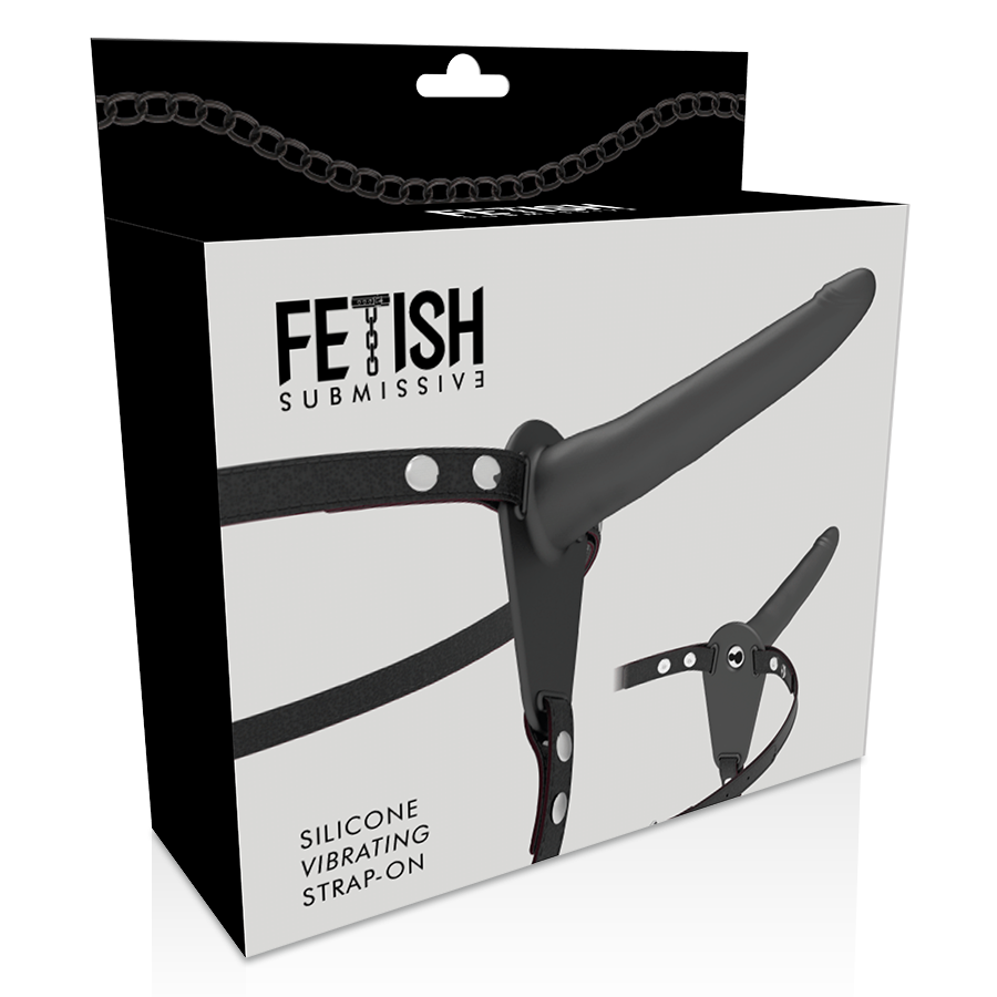 Fetish Submissive Harness Schwarzer Silikonvibrator 15 CM