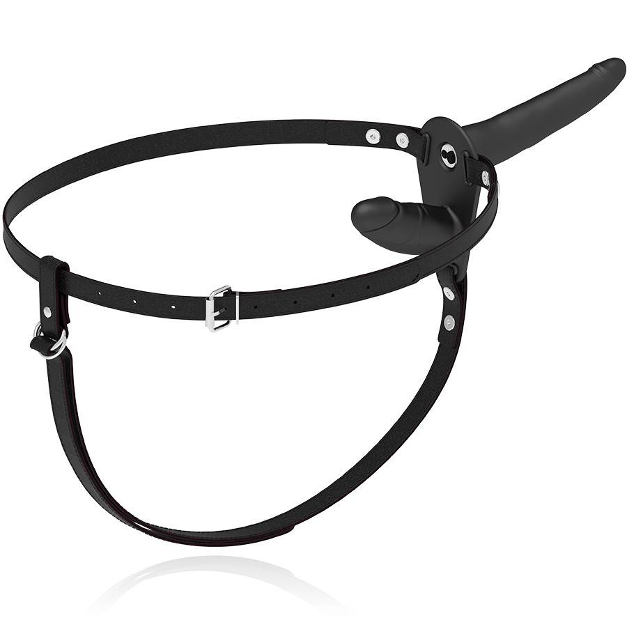 Fetish Submissive Harness Doppelte Penetration Schwarzer Vibrator