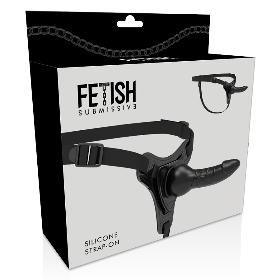 Fetish Submissive Harness Realistisches Schwarzes Silikon 16 CM