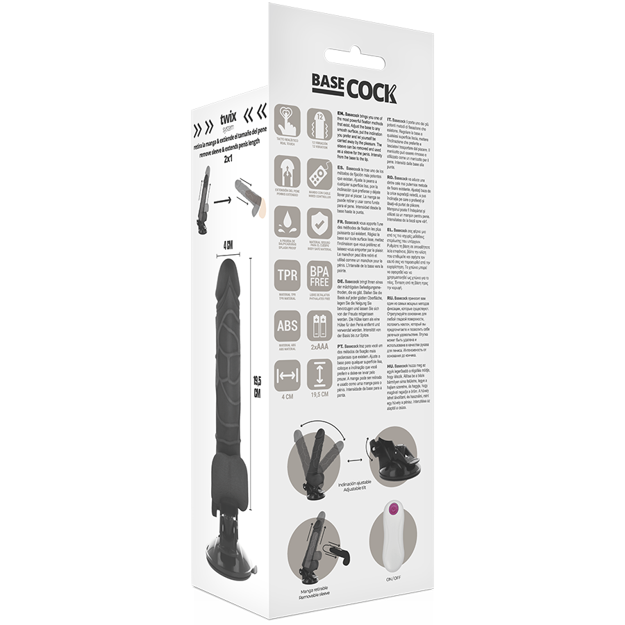 Basecock Realistischer Vibrator Mit Fernbedienung Schwarz Mit...
