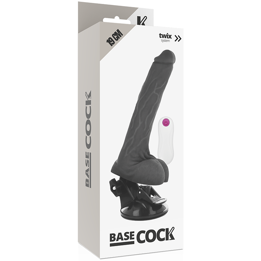 Basecock Realistischer Vibrator Mit Fernbedienung Schwarz 19 cm...