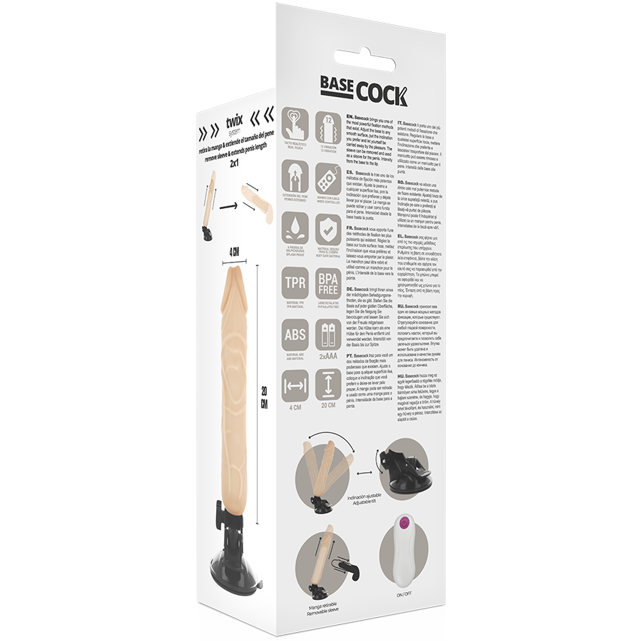 Basecock Realistischer Natürlicher Fernbedienungsvibrator 20 cm...