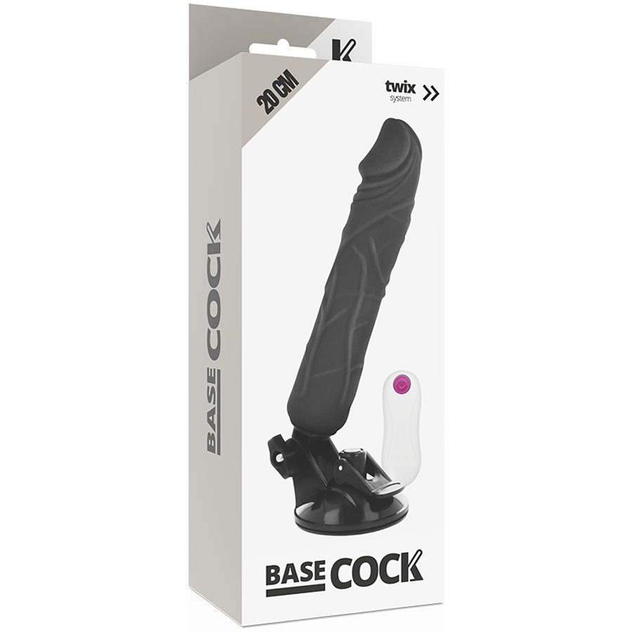 Basecock Realistischer Vibrator Mit Fernbedienung Schwarz 20 cm...