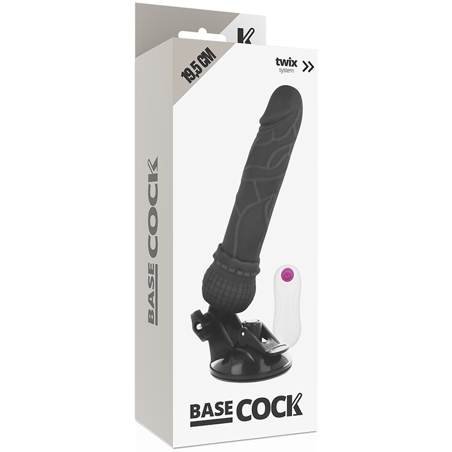 Basecock Realistischer Vibrator Mit Fernbedienung Schwarz 19.5 cm...