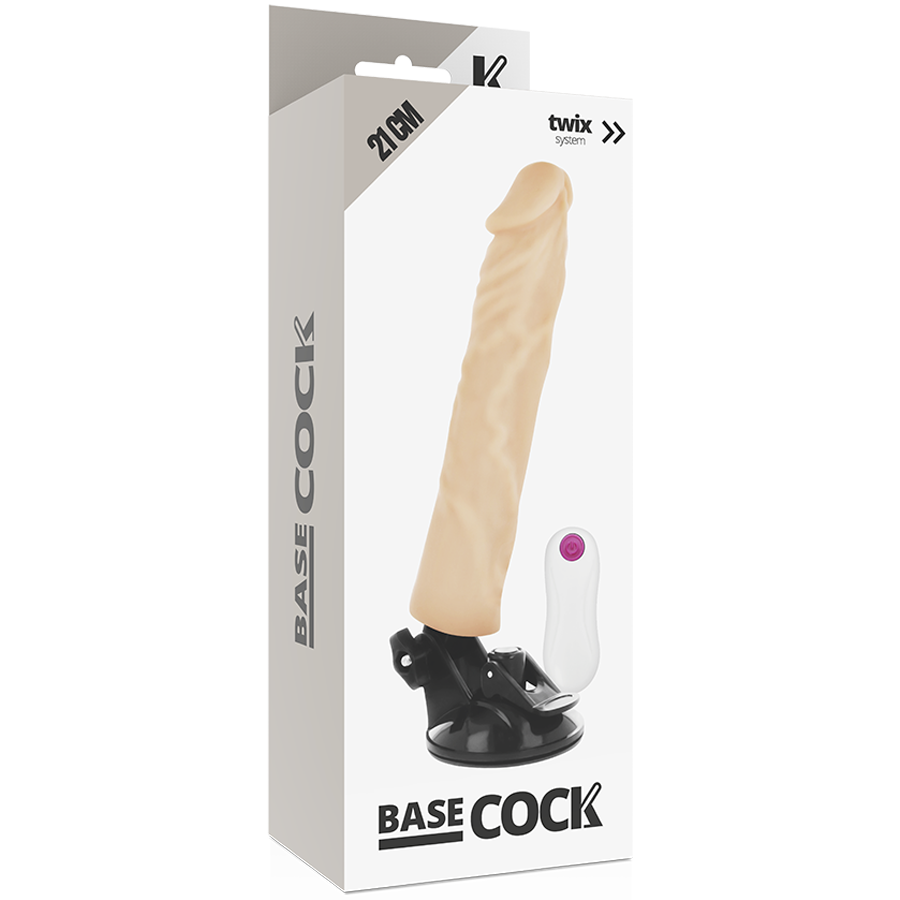 Basecock Realistischer Vibrator Mit Fernbedienung Naturweiss 21 cm...