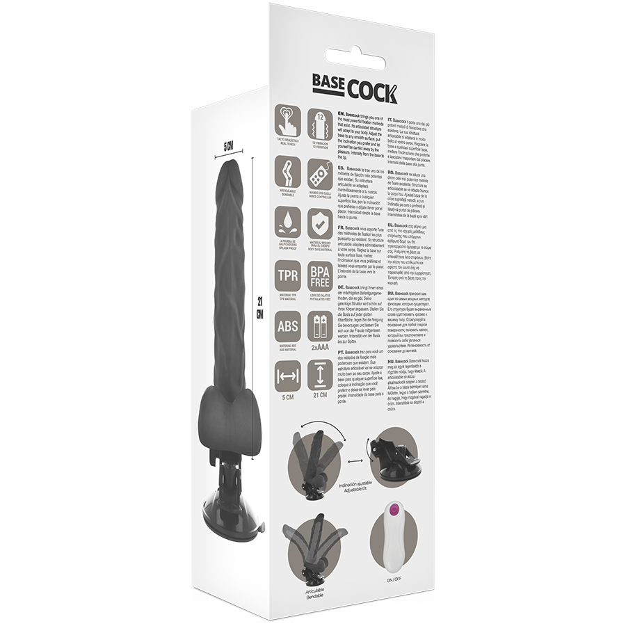Basecock Artikulierbarer Vibrator Mit Fernbedienung Schwarz 21 cm...