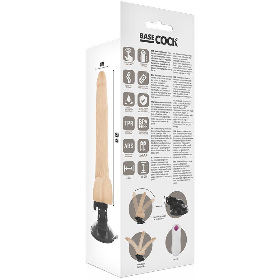 Basecock Artikulierbarer Vibrator Natürlich Fernbedienung 18.5 cm...