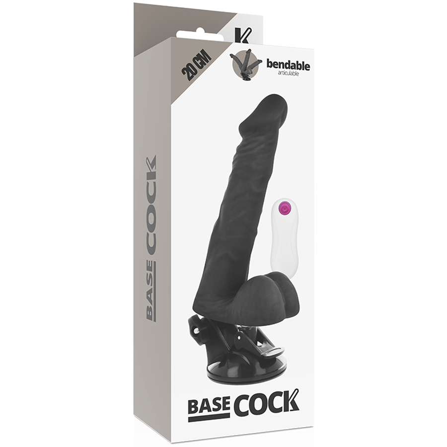 Basecock Artikulierbarer Vibrator Mit Fernbedienung Schwarz 20 cm...