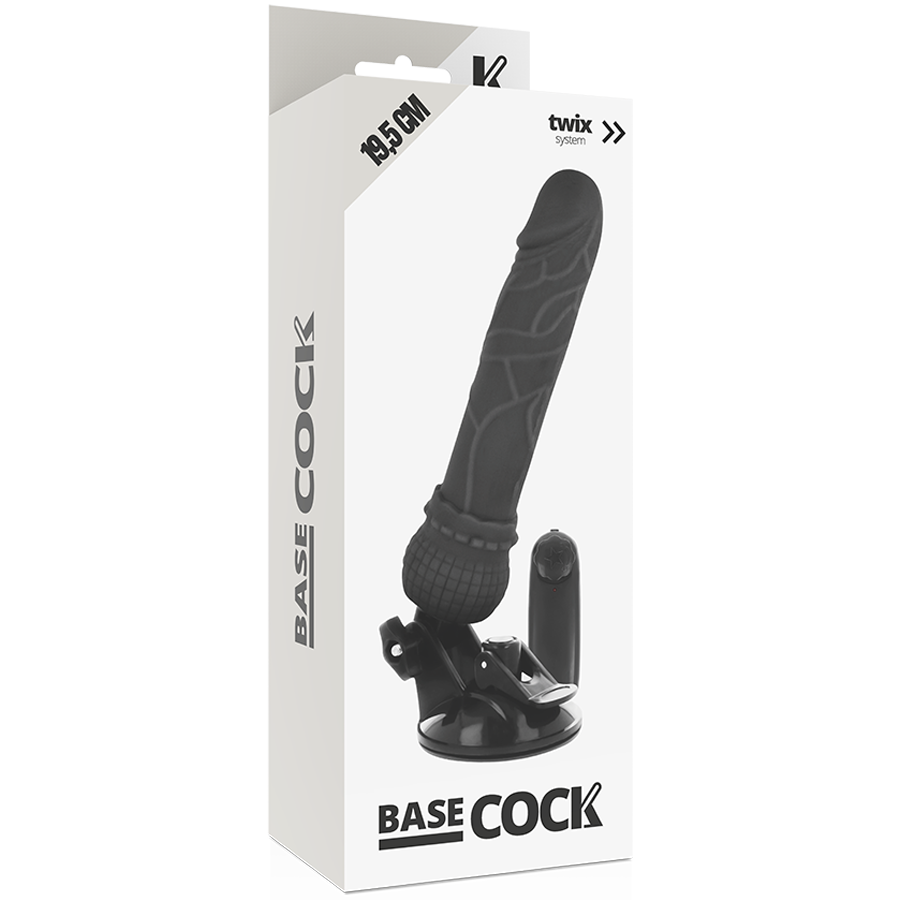 Basecock Realistischer Vibrator Mit Fernbedienung Schwarz 19.5 cm...