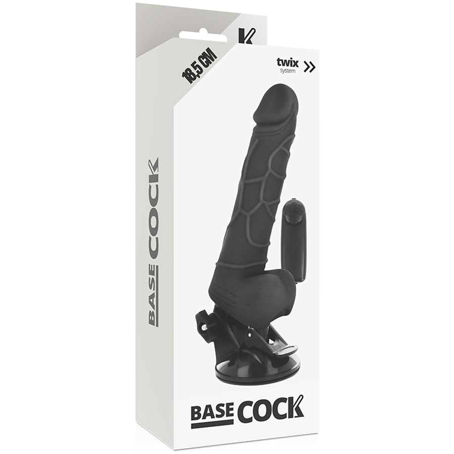 Basecock Realistischer Vibrator Mit Fernbedienung Schwarz 18.5 cm...
