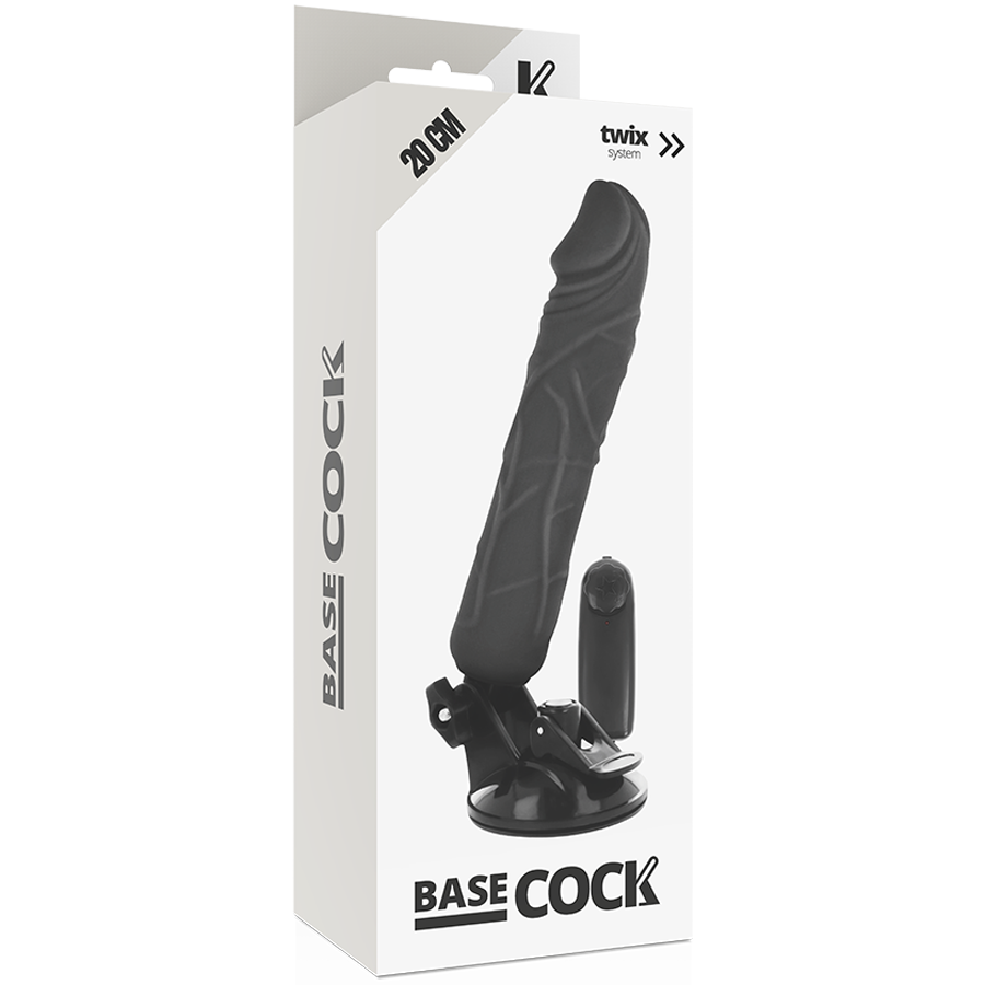 Basecock Realistischer Vibrator Mit Fernbedienung Schwarz 20 cm...