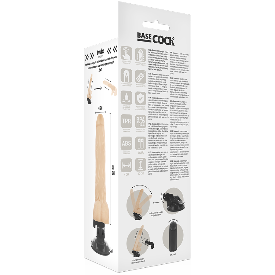 Basecock Realistischer Vibrator Mit Fernbedienung Mit Hoden 20 cm...