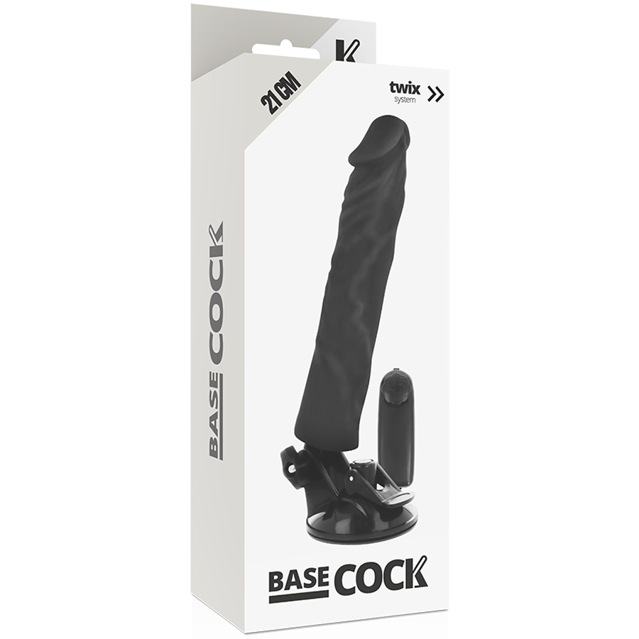 Basecock – Realistischer Vibrator mit Fernbedienung Schwarz 21 Cm -...