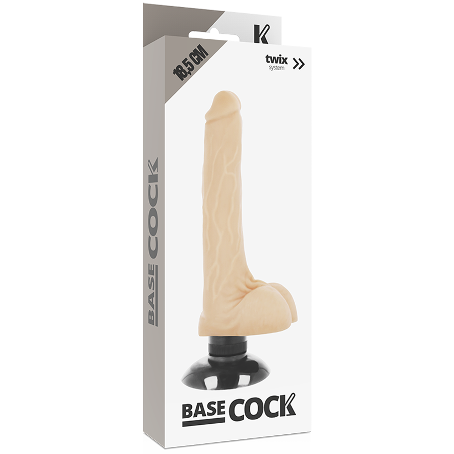 Basecock – Realistischer Vibrator 2-1 Natürlich 18.5 Cm -O- 4 Cm