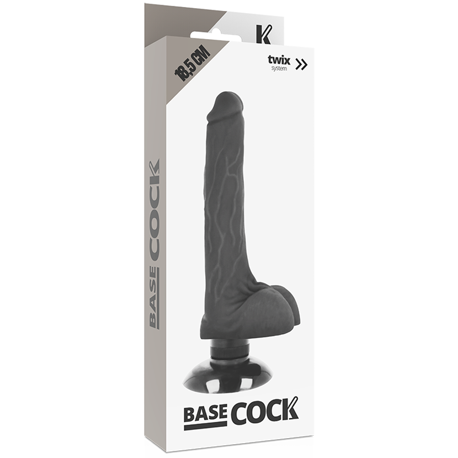Basecock – Realistischer Vibrator 2-1 Schwarz 18.5 Cm -O- 4 Cm