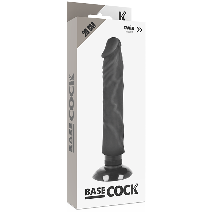 Basecock – Realistischer Vibrator 2-1 Schwarz 20 Cm -O- 4 Cm