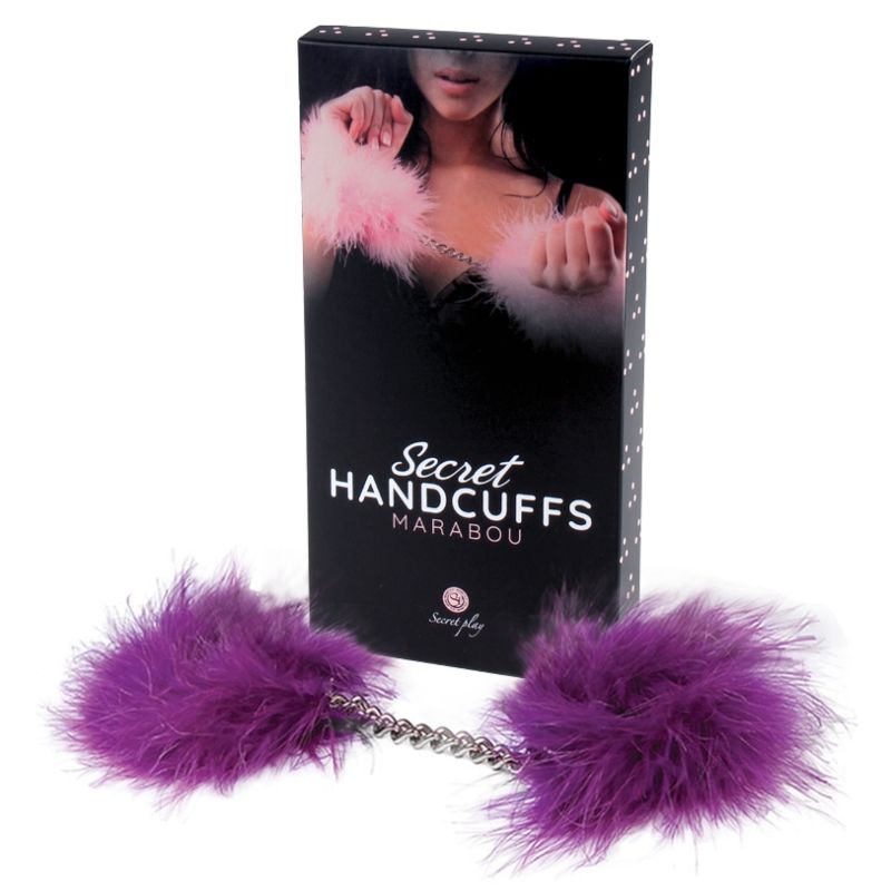 Secretplay 100% Fetish Lila Marabou-Handschellen