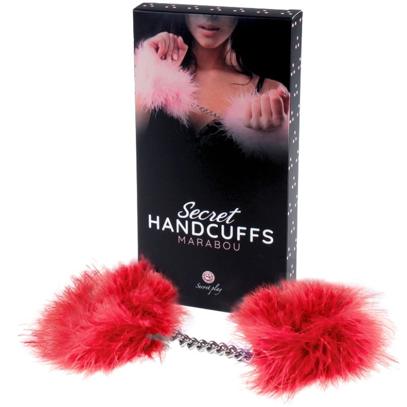 Secretplay 100% Fetish Rote Marabou-Handschellen