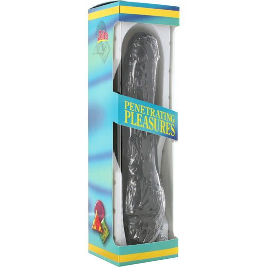 Seven Creations Vinyl P-form Vibrator Schwarz Penis 20 CM