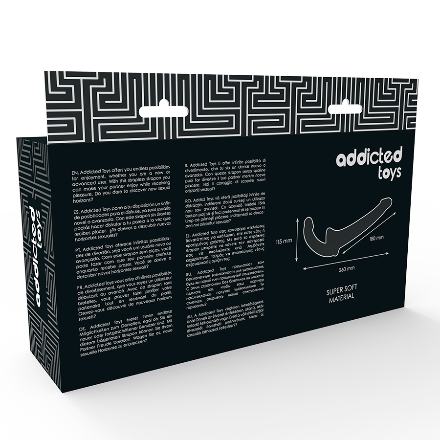 Addicted Toys Dildo Mit Strapless Ohne Subjection Schwarz