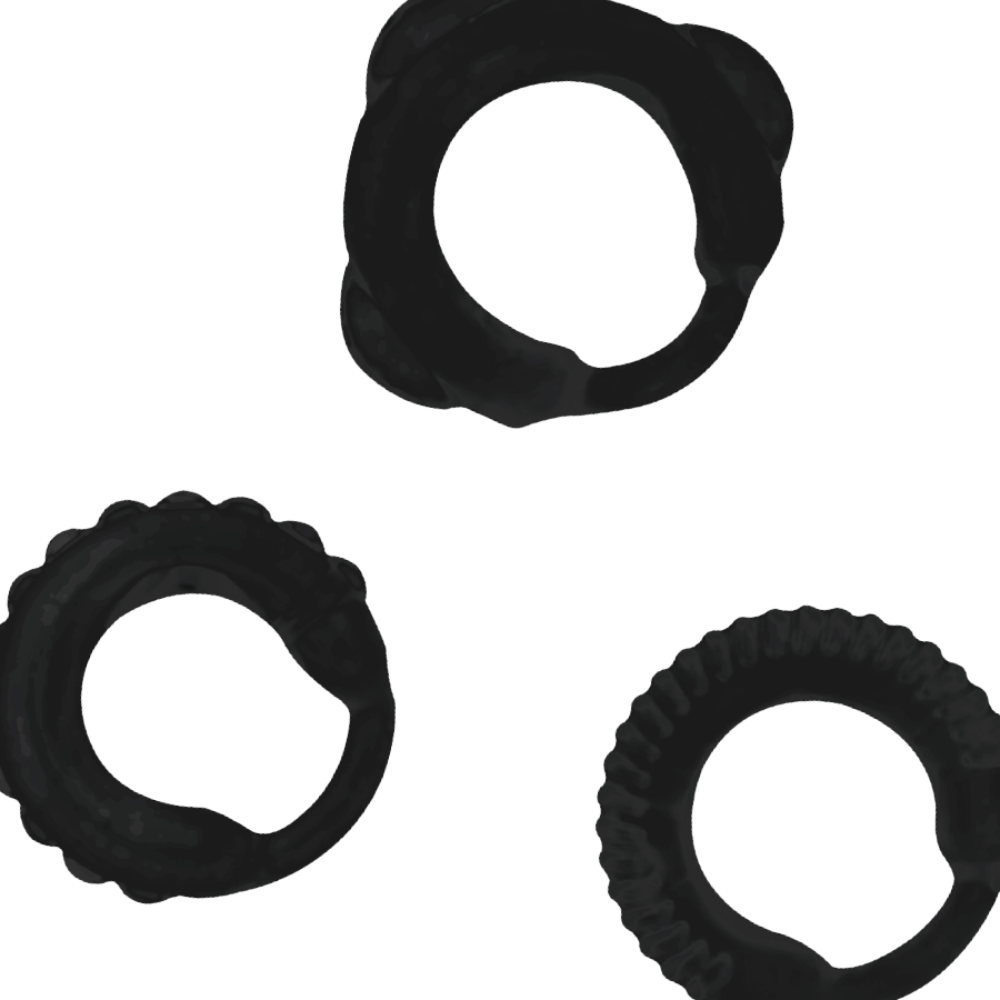 Addicted Toys C-Ring-Set – 3 Penisringe, schwarz