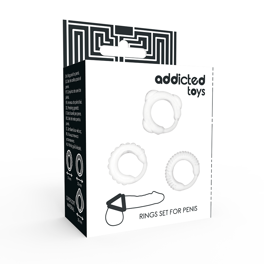 Addicted Toys C-Ring-Set – 3 Penisringe, transparent