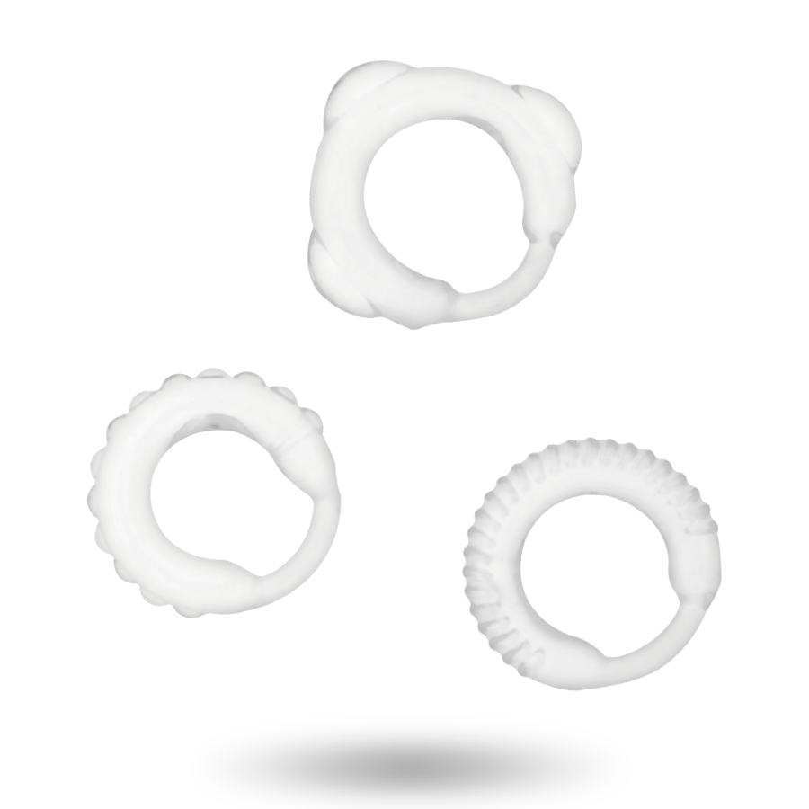 Addicted Toys C-Ring-Set – 3 Penisringe, transparent