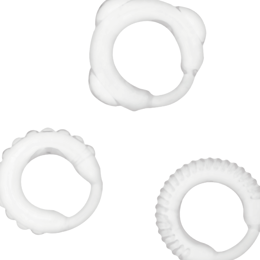 Addicted Toys C-Ring-Set – 3 Penisringe, transparent