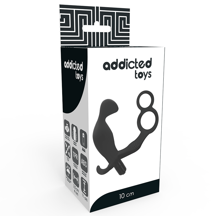 Addicted Toys Analplug Mit Doppeltem Penisring Und Hoden Schwarz
