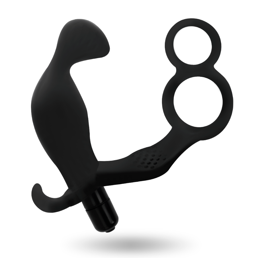 Addicted Toys Analplug Mit Doppeltem Penisring Und Hoden Schwarz