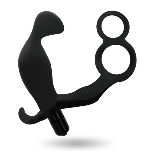 Addicted Toys Analplug Mit Doppeltem Penisring Und Hoden Schwarz