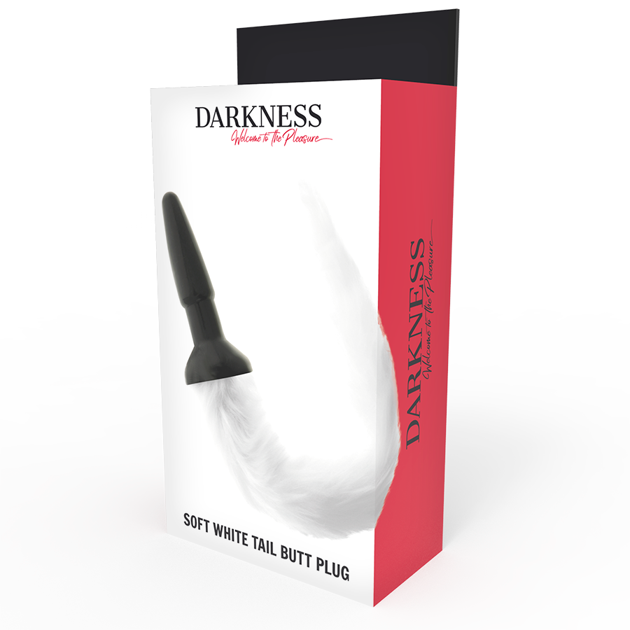 Darkness Anal Silikon-ANALSPlug mit weißem Schwanz