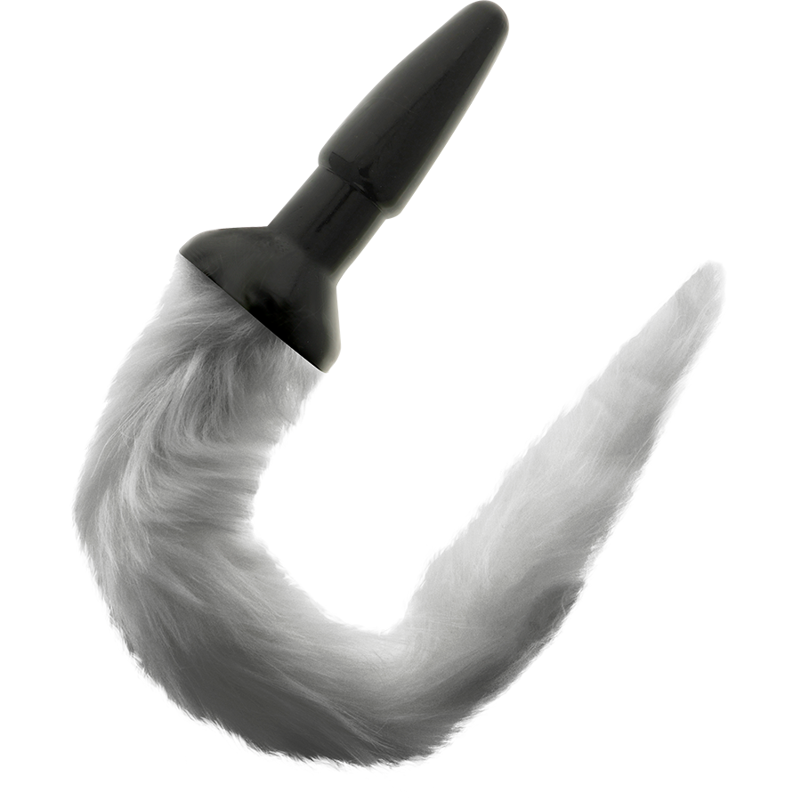 Darkness Silikon-Anal-Plug mit Schwanz – grau