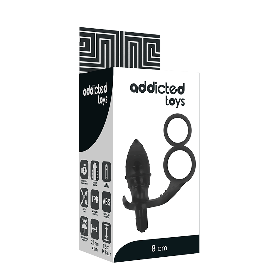 Addicted Toys Analplug Mit Doppeltem Schwarzen Ring