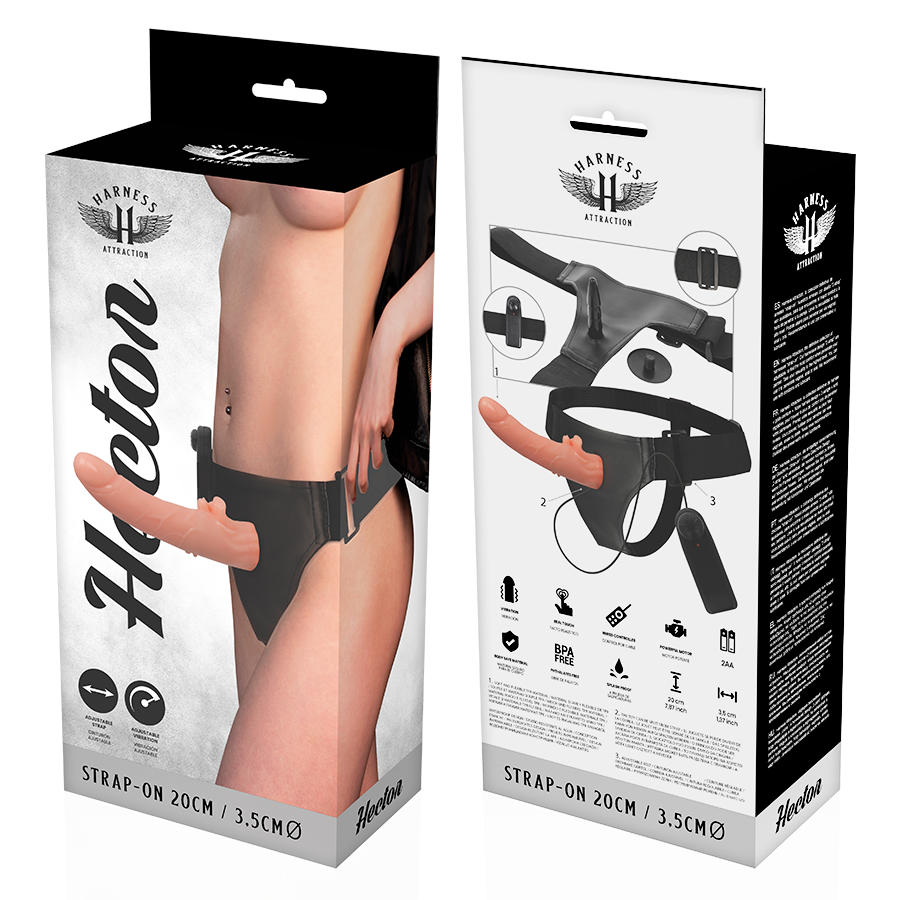Harness Attraction Hector Strap-on Vibrator – 20 cm, rotierend