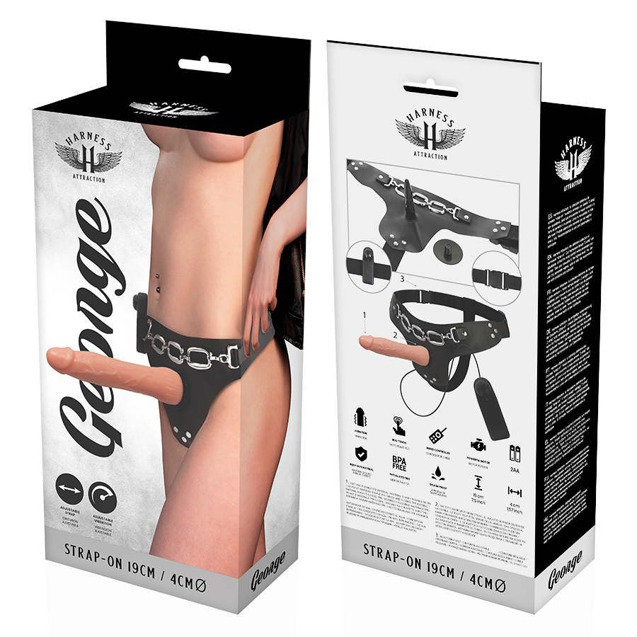Harness Attraction George Strap-on Vibrator – 19 cm, realistisch