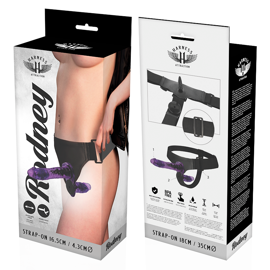 Harness Attraction Rodney Double-Penetrations Vibrator – 18 cm