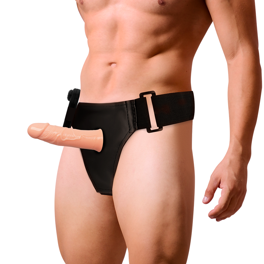 Harness Attraction Gregory Hollow Strap-on mit Vibrator – 16,5 cm