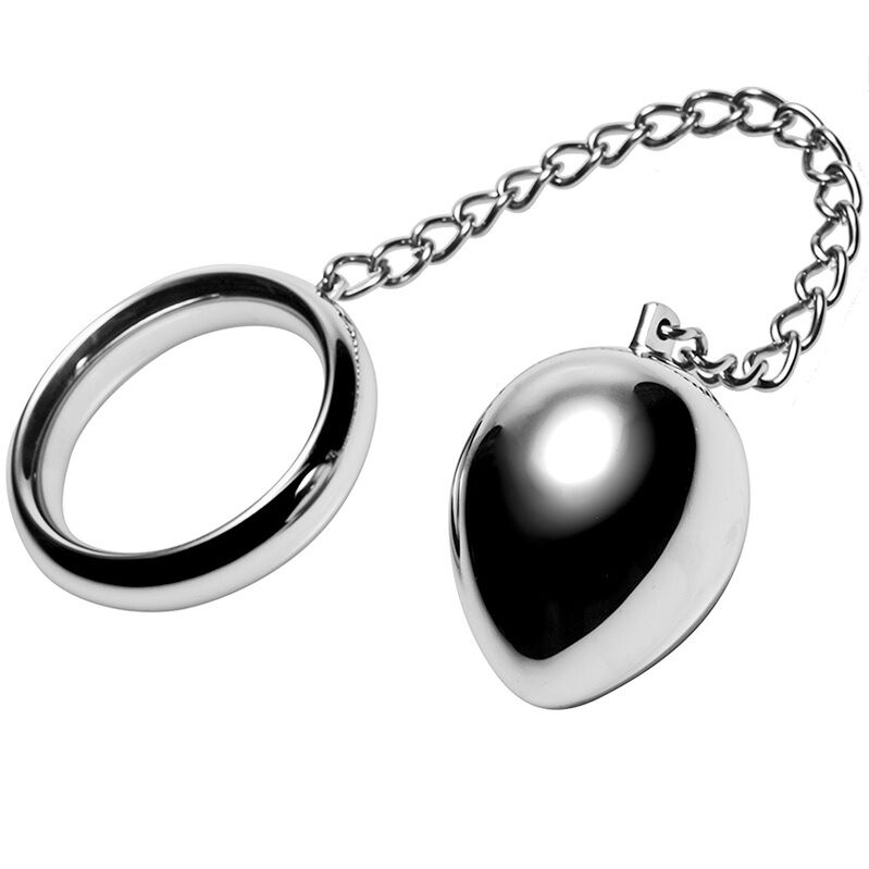 Metal Hard – Cockring 45mm + Kette mit Metallkugel