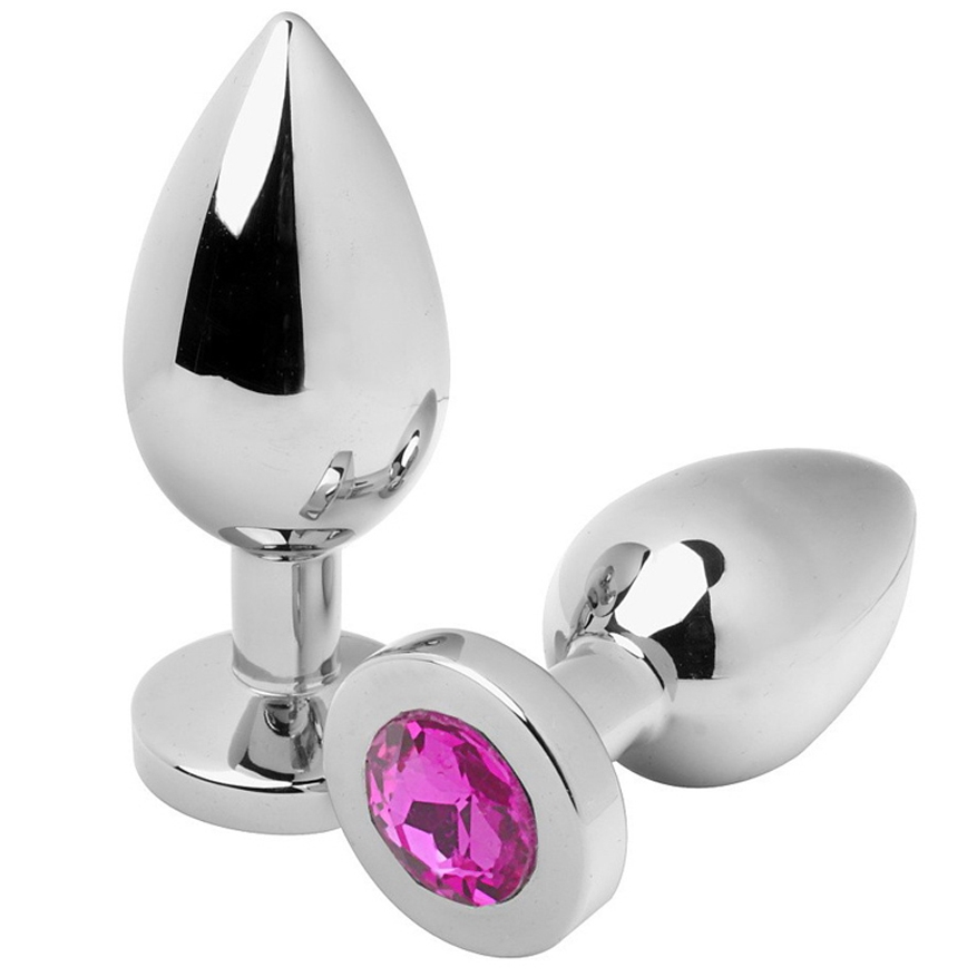 Metal Hard Anal Plug Diamant Rosa Klein 5,71 CM