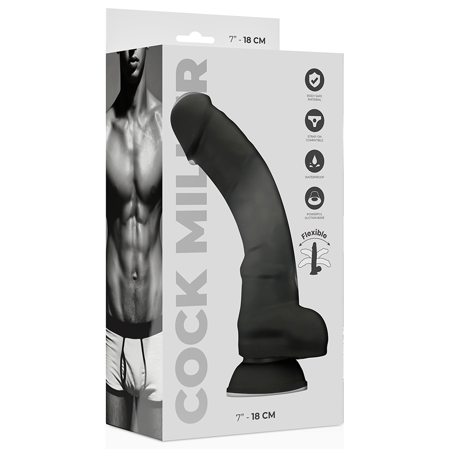 Cock Dildo Realistisches Silikon Dichte Artikulierbar Schwarz 18